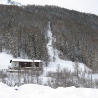 Schneise des ehemaligen Schlepplifts Lotrey 1, März 2008