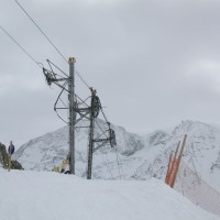 Ausstieg Schlepplift Mont Dolin auf fast 3000 Meter Höhe, März 2008