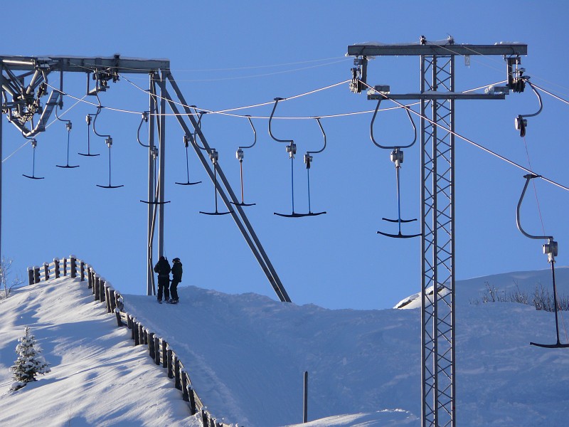 Schlepplift Glarr mit Kurve, Januar 2009