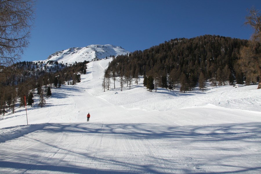 Piste am Schlepplift Tracuit, März 2012