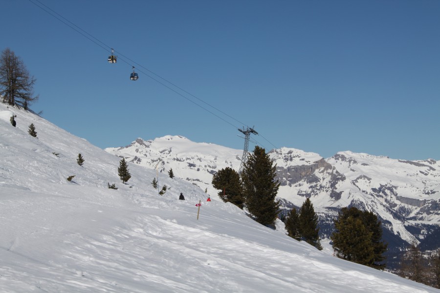 Kabinenbahn Siegeroulaz-Crêt du Midi, März 2012