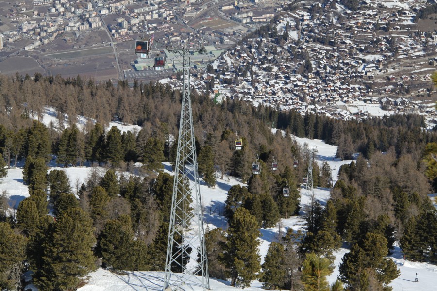 Kabinenbahn Siegeroulaz-Crêt du Midi, März 2012