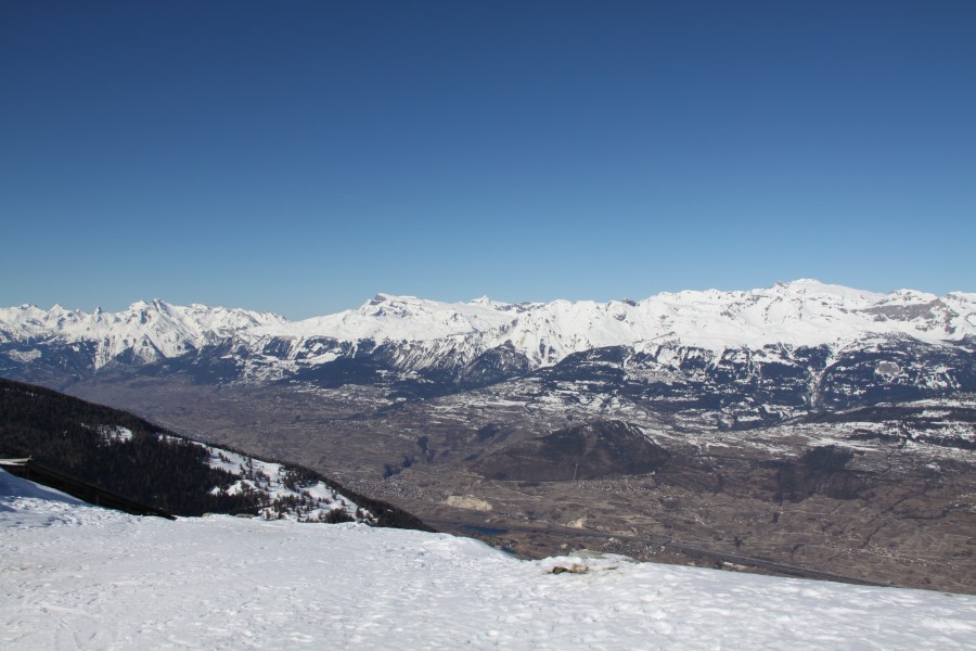 Panorama vom Crêt du Midi ins Rhônetal, März 2012