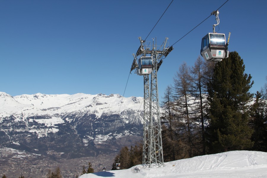 Kabinenbahn Vercorin-Siegeroulaz, März 2012
