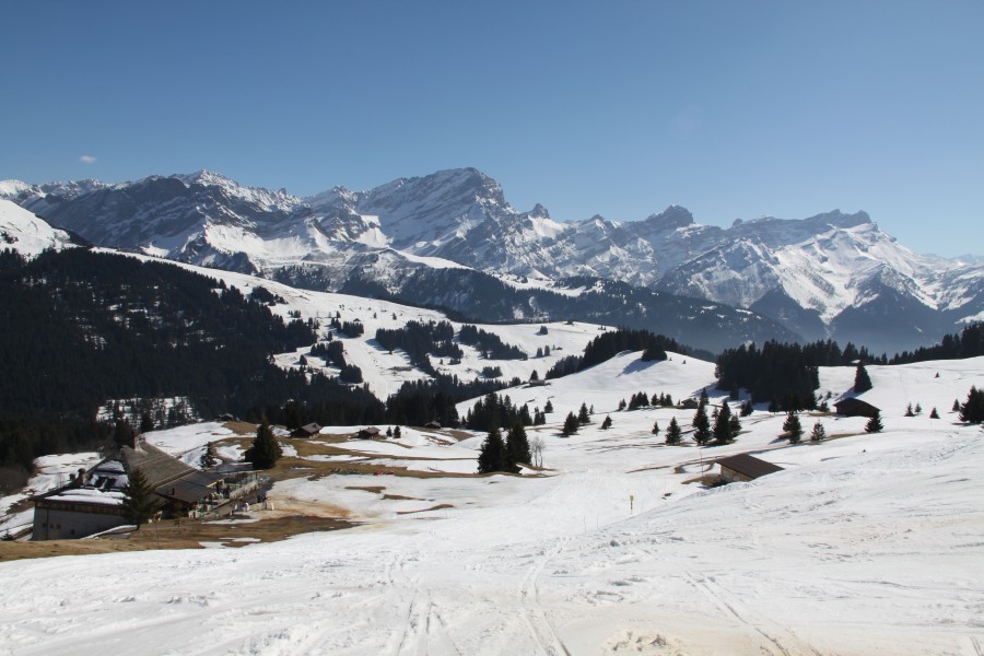 Ziehweg vom Col de Bretaye nach La Rasse, März 2011