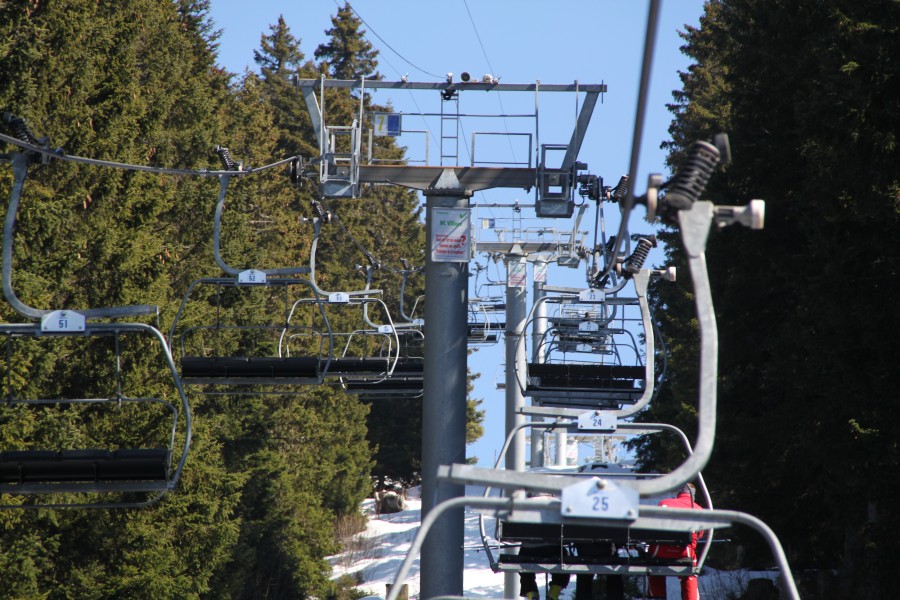 Sesselbahn Sodoleuvre-La Croix des Chaux, März 2011