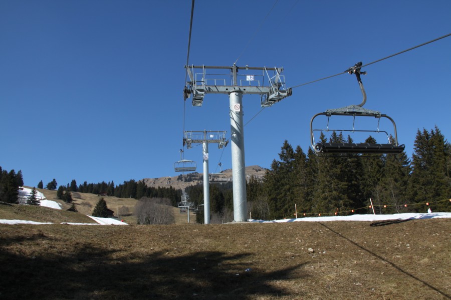 Sesselbahn La Rasse-Chaux Ronde, März 2011