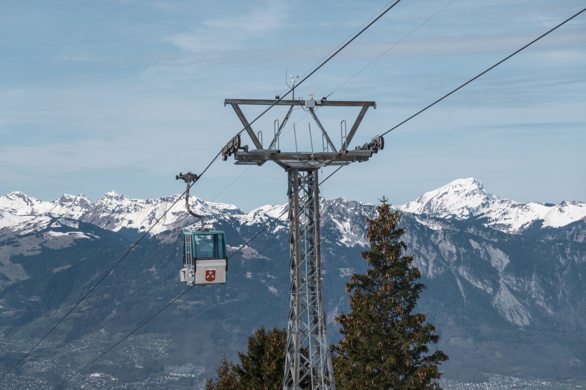 Kabinenbahn Barboleusaz-Les Chaux, März 2024
