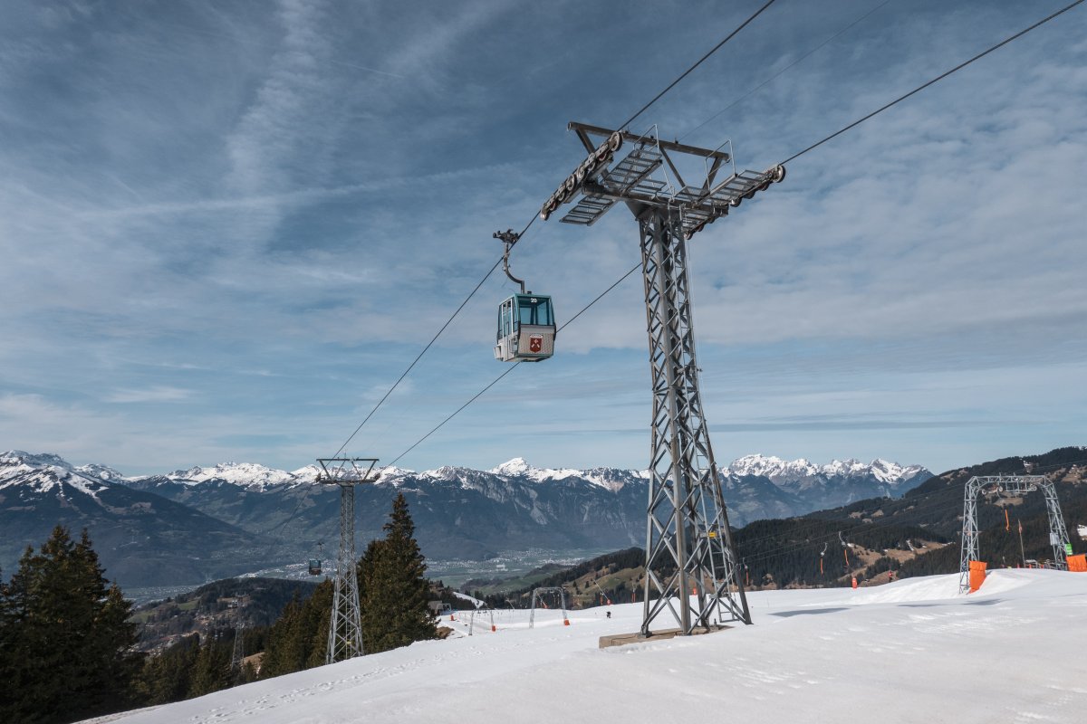 Kabinenbahn Barboleusaz-Les Chaux, März 2024