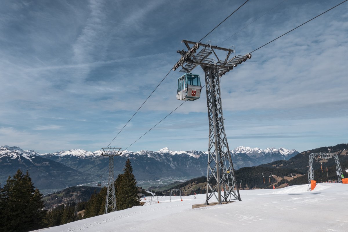 Kabinenbahn Barboleusaz-Les Chaux, März 2024