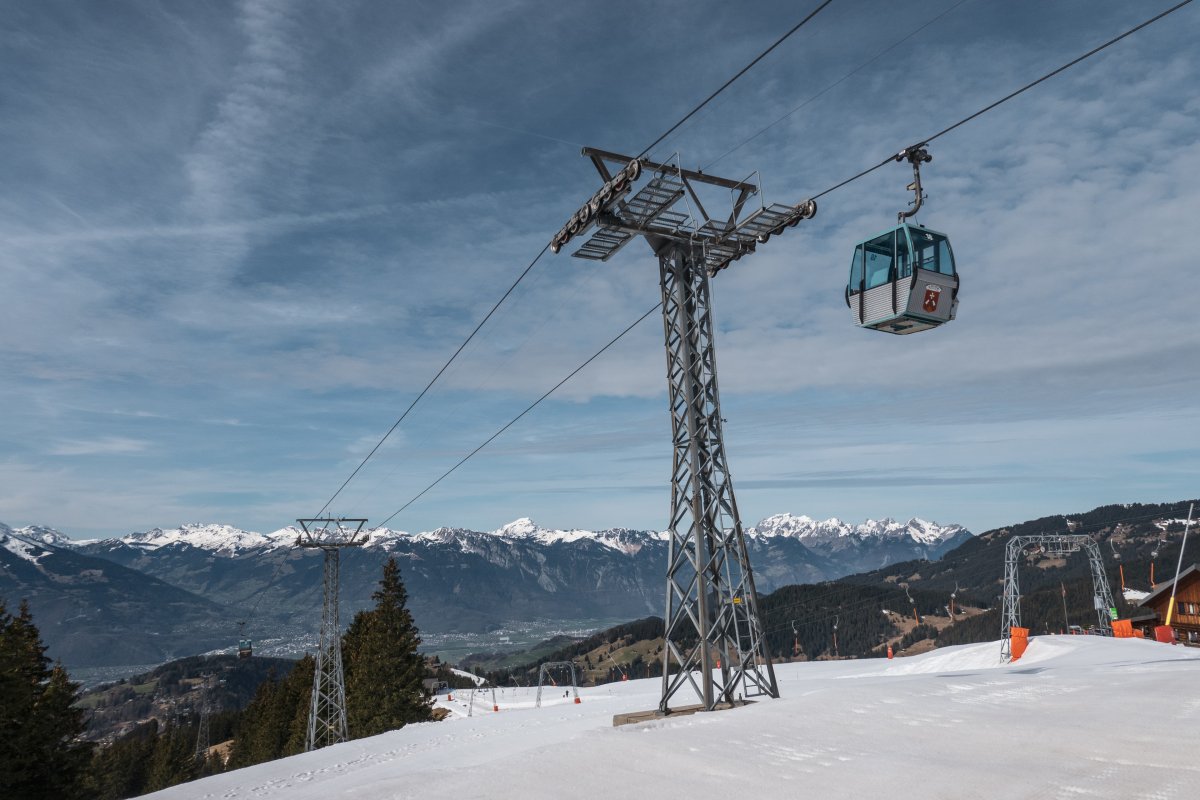 Kabinenbahn Barboleusaz-Les Chaux, März 2024