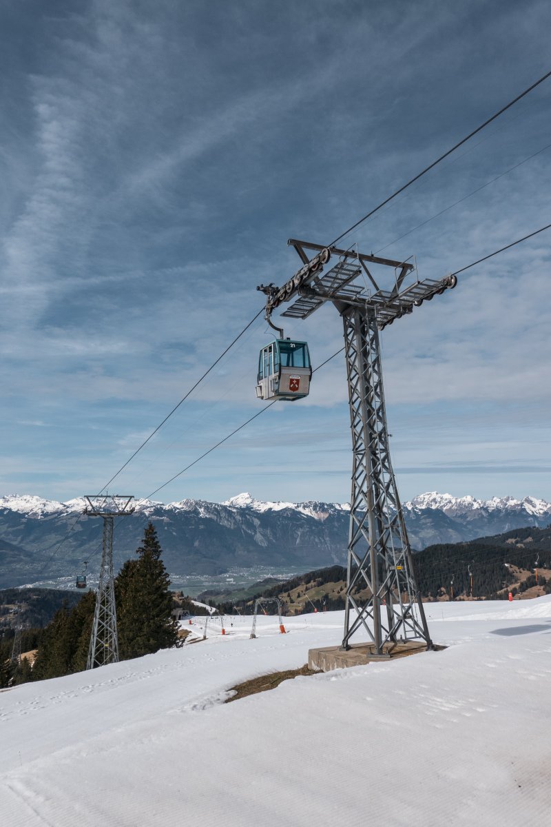 Kabinenbahn Barboleusaz-Les Chaux, März 2024