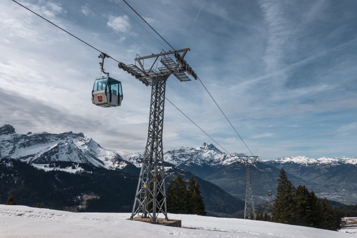 Kabinenbahn Barboleusaz-Les Chaux, März 2024