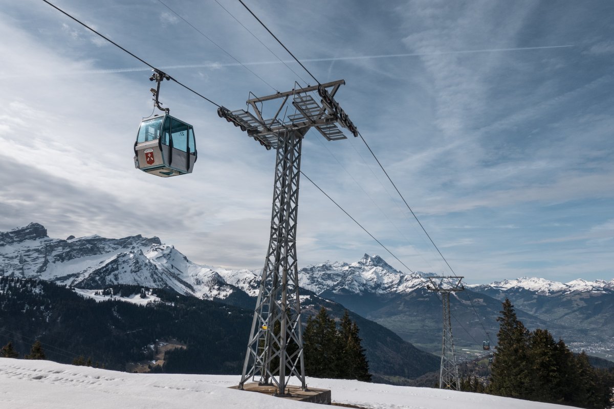Kabinenbahn Barboleusaz-Les Chaux, März 2024