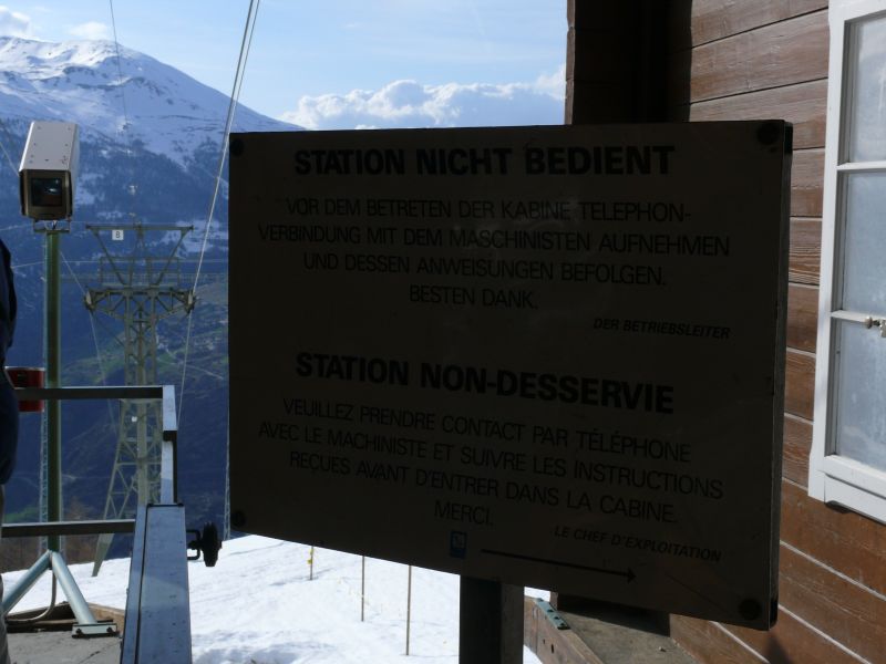 Luftseilbahn Staldenried-Gspon, April 2009
