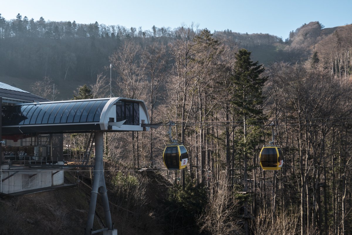 Bergstation der Kabinenbahn Reigoldswil-Wasserfallen, Januar 2023