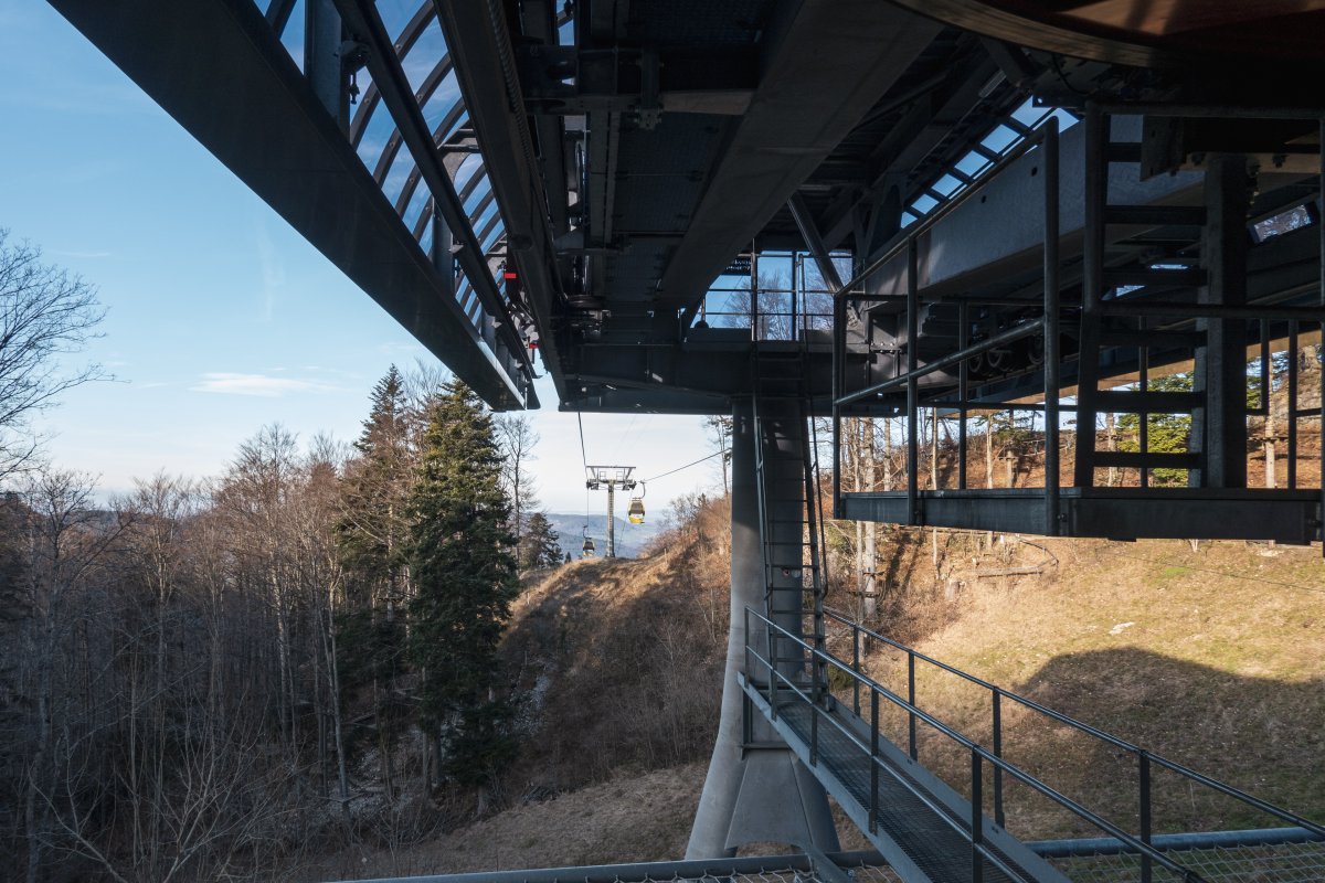 Bergstation der Kabinenbahn Reigoldswil-Wasserfallen, Januar 2023