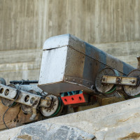 Laufwerk der ehemaligen Luftseilbahn Furi-Furgg, Juni 2022