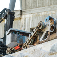 Laufwerk der ehemaligen Luftseilbahn Furi-Furgg, Juni 2022