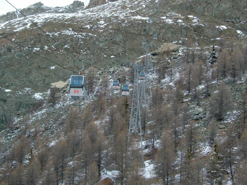 Kabinenbahn Gant-Blauherd, April 2006