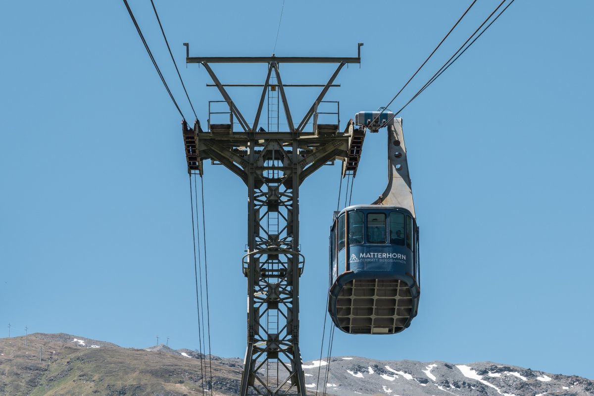 Luftseilbahn Zermatt - Furi mit erster Stütze