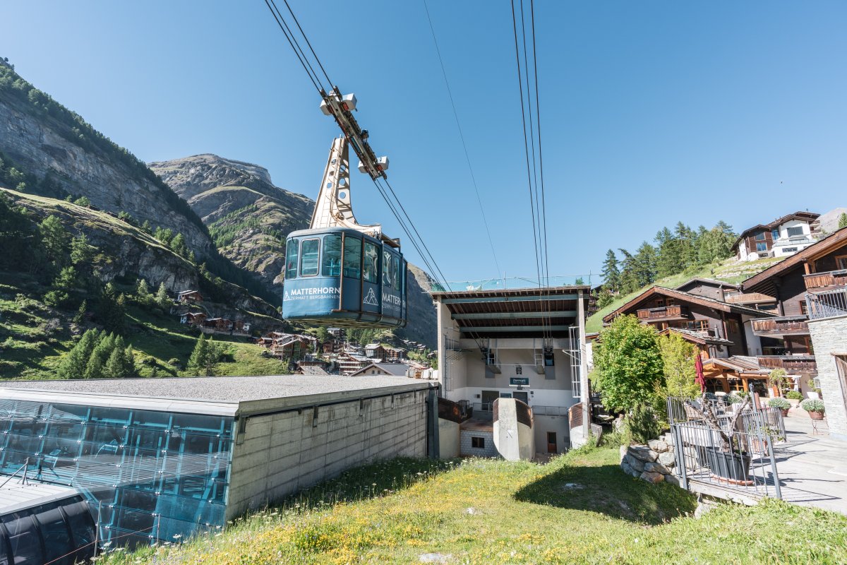 Talstation der Luftseilbahn Zermatt - Furi