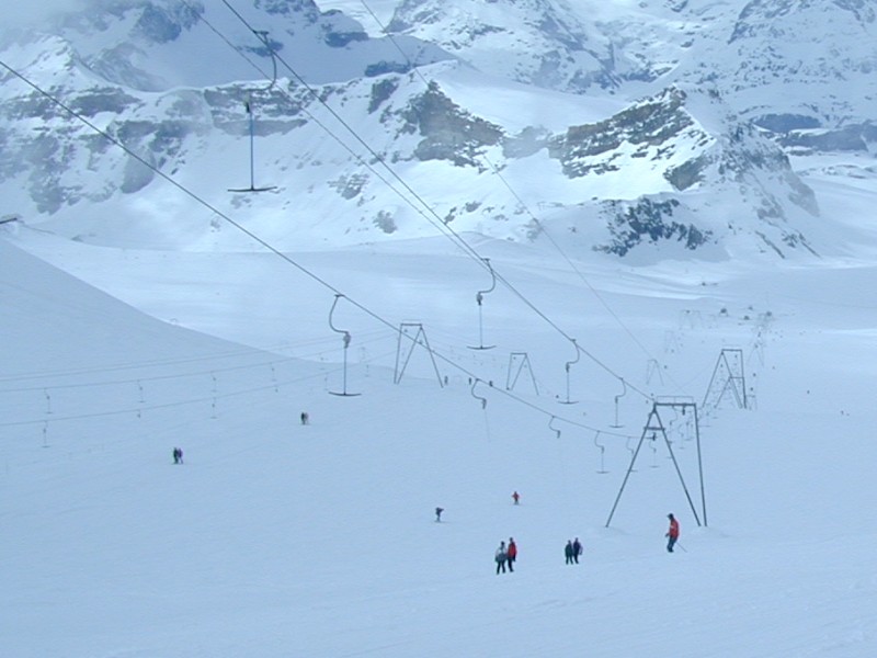 Schlepplifte Plateau Rosa, April 2001