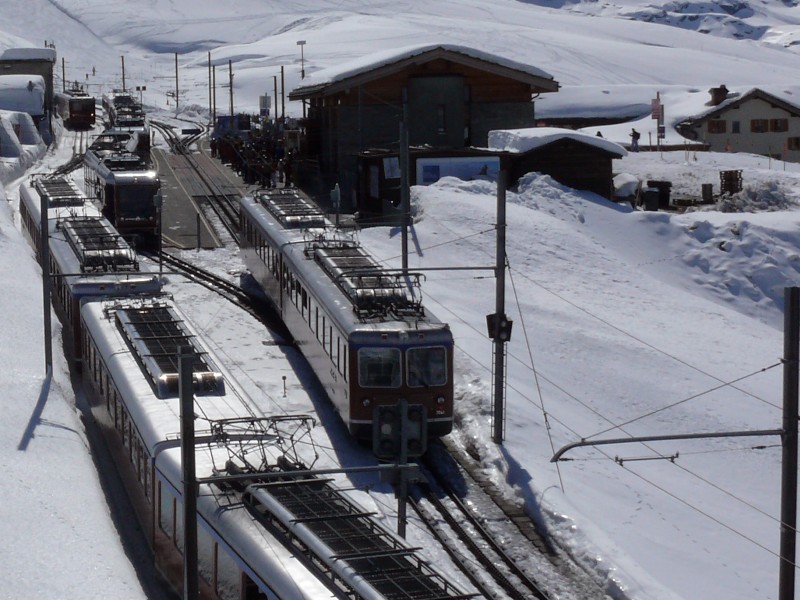Bahnhof Riffelberg der Gornergratbahn, April 2009