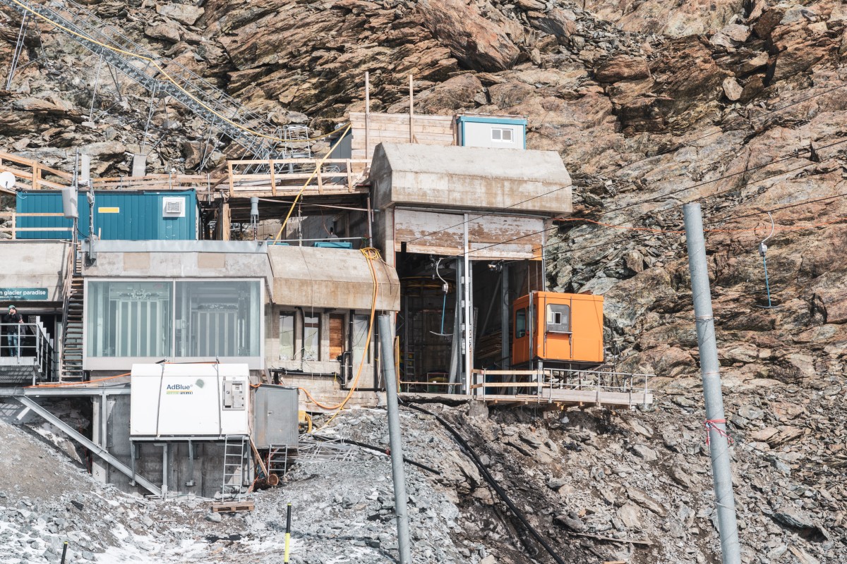 Talstation des Schlepplifts Gobba di Rollin, September 2019