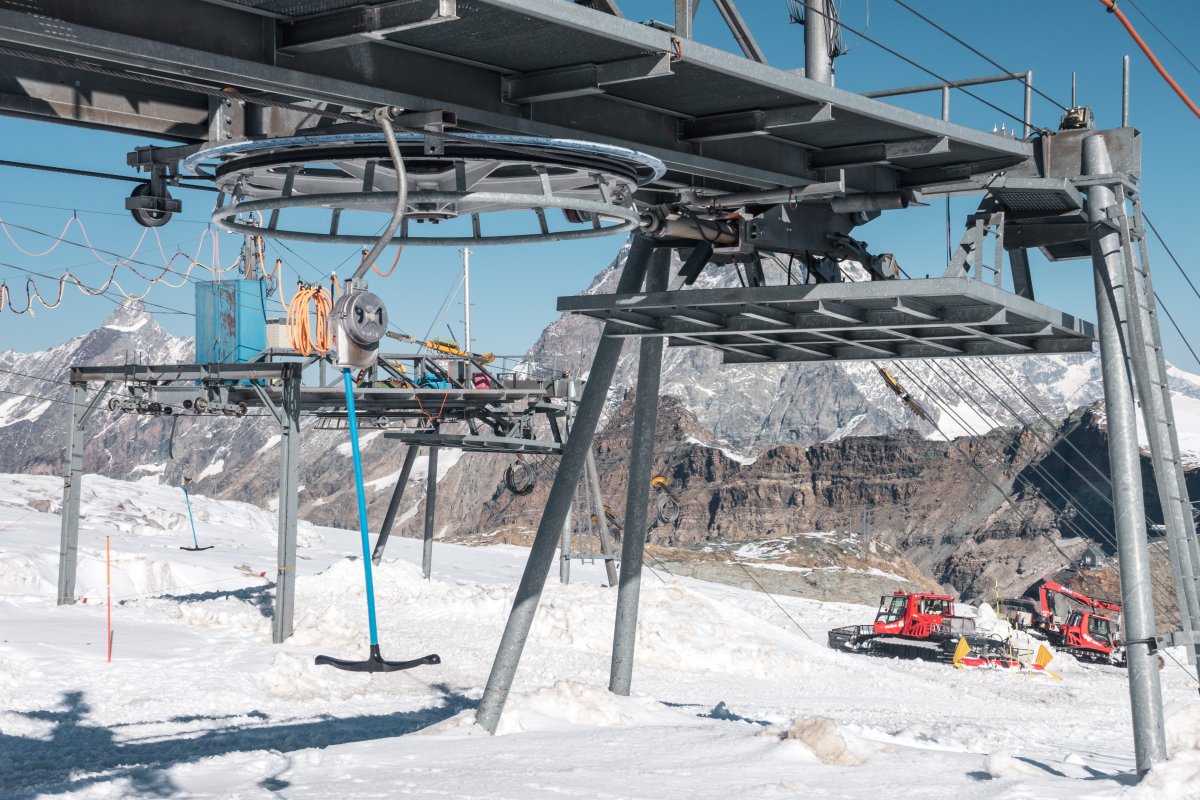 Talstationen der Schlepplifte Plateau Rosa 2 + 3, September 2020